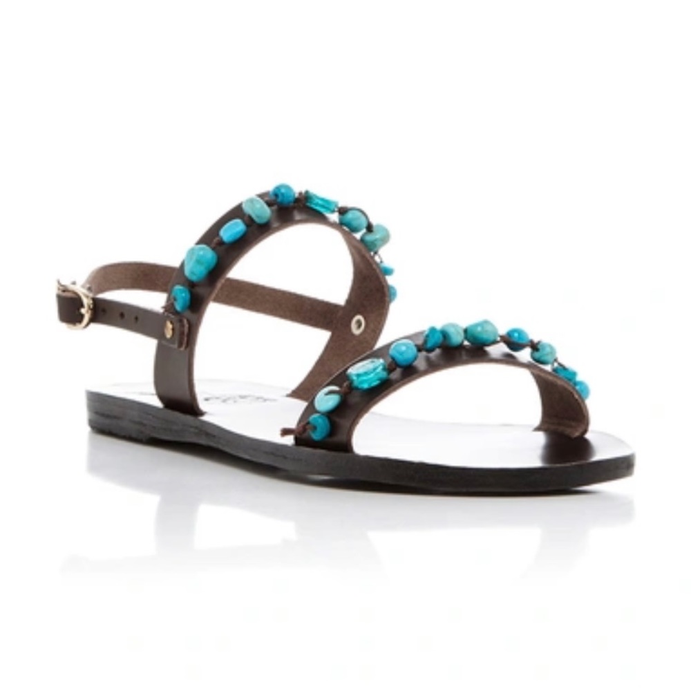 ANCIENT GREEK CLIO LEATHER SANDALS - NIB - 38